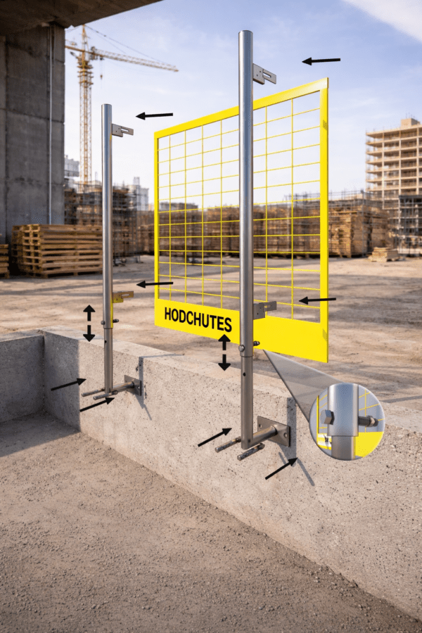 Adjustable Side-Mounted Edge Protection Post