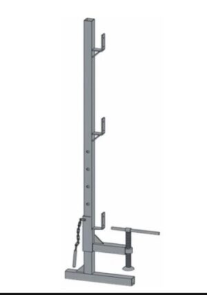 1350mm slab grabber guardrail post clamped to a concrete slab edge for temporary edge protection